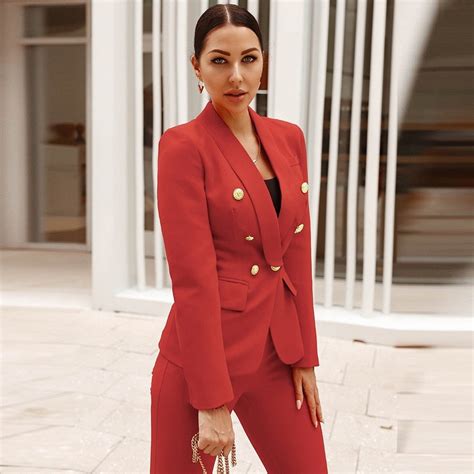 Red Pant Suit for Women, Dressy Pant Suits for Women , Two Piece Suit ...
