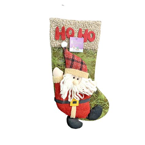 Hoho Lettering Santa Christmas Stocking, 18 inches