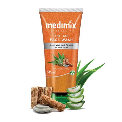 Medimix Ayurvedic Anti Tan Face Wash for tan protection| With Aloe vera ...