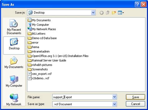 Export Addressbook Information