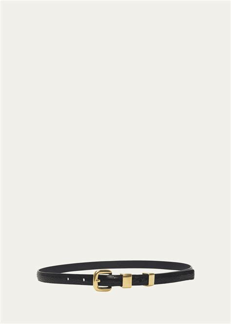 Altuzarra Skinny Leather Belt W/ Gold-Tone Hardware - Bergdorf Goodman