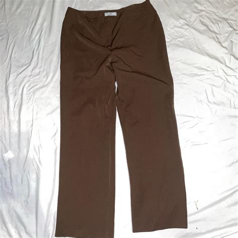 Brown trouser pants. Very cute for a dark academia... - Depop