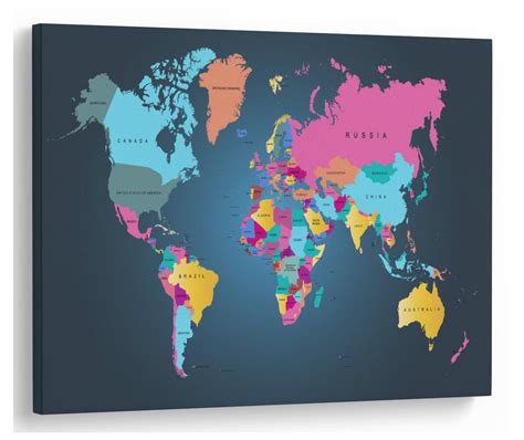 Wall World Map with Countries 的图像结果