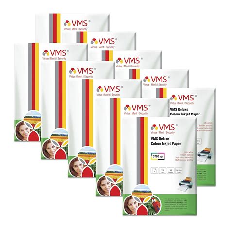 VMS Deluxe Color CC A4 Photo Paper High Glossy 130gsm (Set of 10 ...