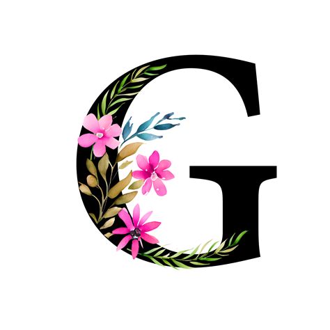 Free Transparent Floral Alphabet Illustration letter G - PNG Basket
