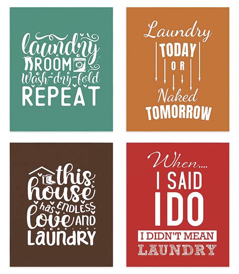 Inkdotpot 4 Piece Laundry Poster for Laundry Room Decor Laundry ...