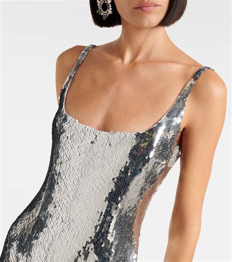 Sequined midi dress in silver - Magda Butrym | Mytheresa