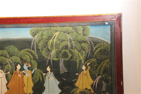 Pichhavai Hindu Painting of Radha and Krishna with Female Gopis For Sale at 1stDibs ...