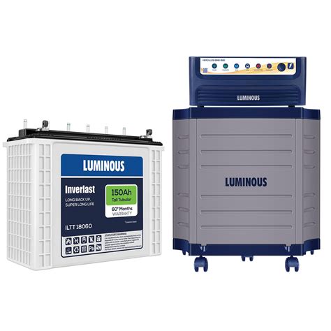 Luminous Inverter & Battery Combo (Hercules 1500 Pure Sine Wave 1400VA ...