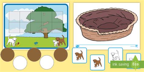 are, adunare și scădere cu căței - Grilă cu zece