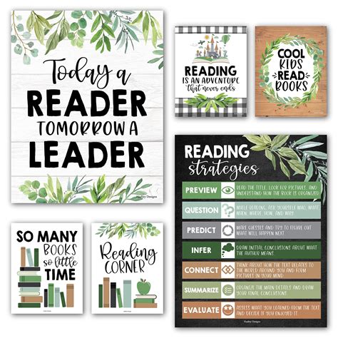 Buy 6 Farmhouse Reading s For Classroom Library Decorations For School ...