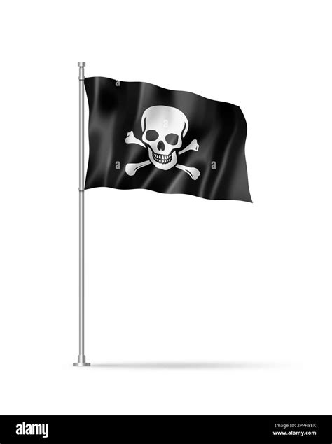 Pirate flag, Jolly Roger isolated on white Stock Photo - Alamy