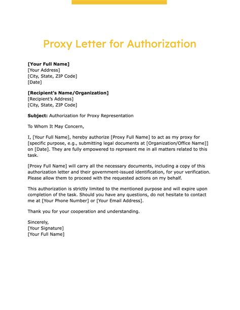 Proxy Voting Letter Example 的图像结果
