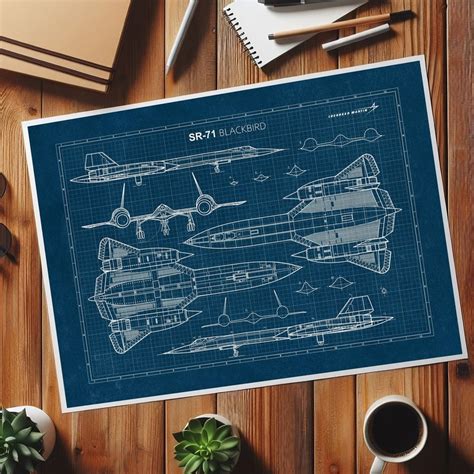 generate the sr-71 with blueprints image