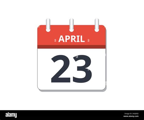 April 23rd calendar icon vector. Concept of schedule, business and ...