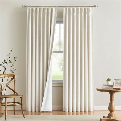 Vision Home Natural Full Blackout Curtains Linen Blended Darkening ...
