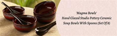 ExclusiveLane Hand Glazed Studio Solid Serveware Pottery Serving Bowl ...