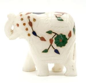 Jain Arts & Exports Marble Inaly Elephant Statue Decorative Showpiece ...