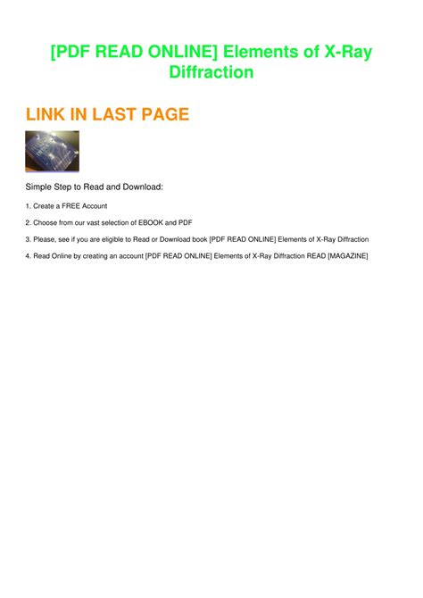 PPT - [PDF READ ONLINE] Elements of X-Ray Diffraction PowerPoint Presentation - ID:12657126