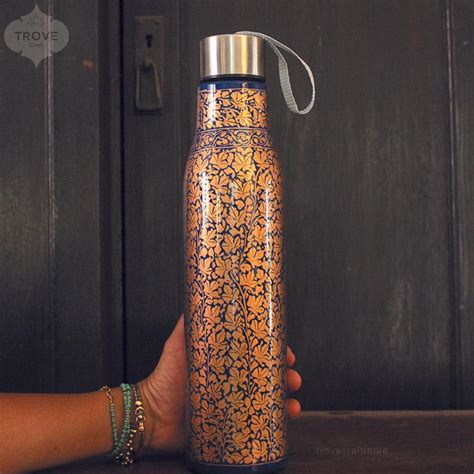 Hand-painted Kashmiri enamel Bottle – Trove Craft India