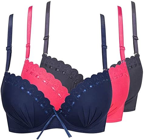36B Bras for Women 3 Pack Underwire Full Coverage Bra, Padded Contour ...