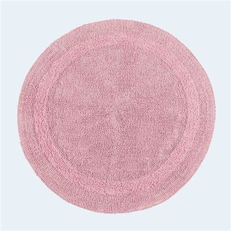 Luxury Reversible Round Bath Mat - Blush Pink