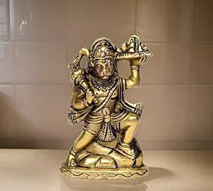 Buy 5.1 Inch Gold Plated Lord Ram Bhakt Hanuman ji | Bajrang Bali ...