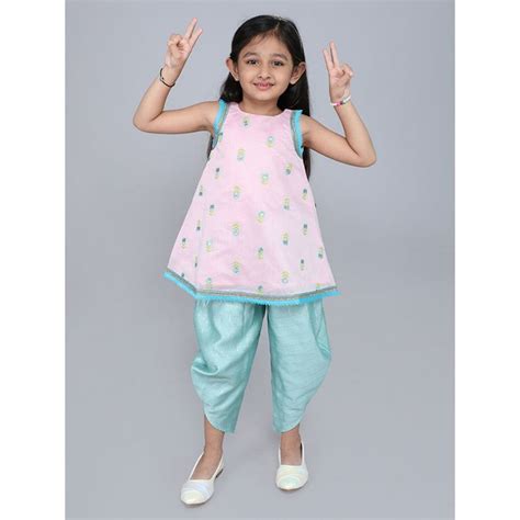 Buy Hopscotch 2-Piece Embellished Kurta and Dhoti Online