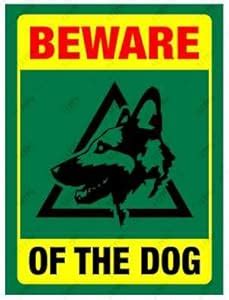 Buy LEPPO Beware of The Dog Safety Warning Sign Self Adhesive Laminated ...