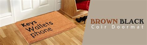 Buy nlymat Key Wallets Phone Printed Anti-Slip Doormat (Black and Brown ...