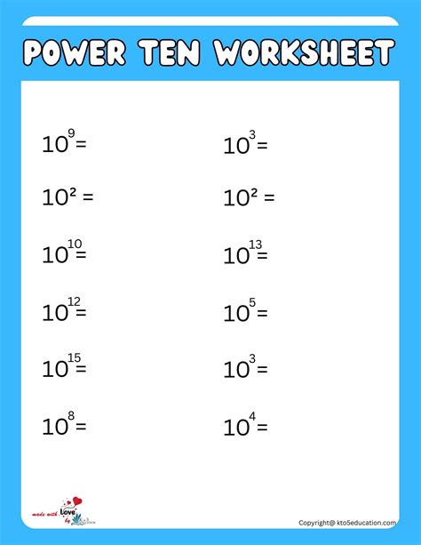Exponents Worksheets: Powers of Ten | Exponent worksheets, Scientific ...