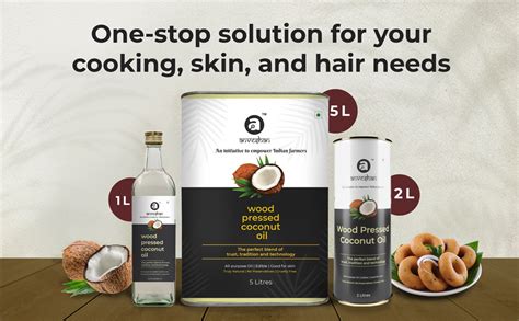 Anveshan Wood Pressed Coconut Oil - 1 Litre | Glass Bottle | Kolhu ...