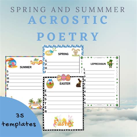 Acrostic Poems Templates | Poetry Writing for Spring and Summer - Classful