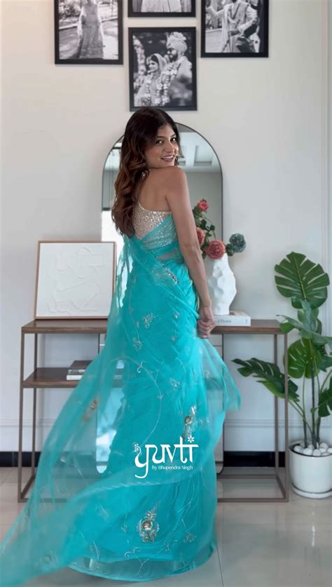 Handwork Chiffon Party Wear Saree -Yuvti by Bhupendra Singh