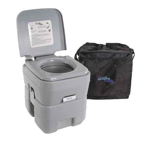 U.S. Camping Supply Portable Toilet, 5.3 Gallon, Compact, Leak-Proof ...