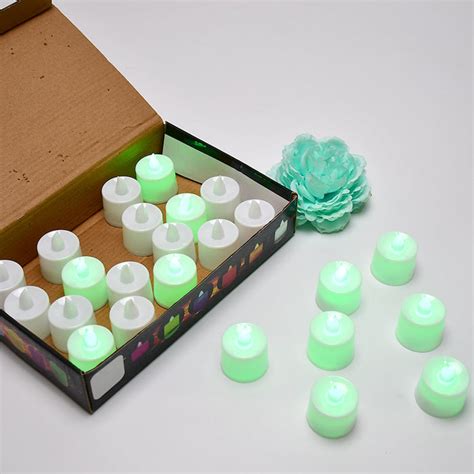 6635 Green Flameless LED Tealights, Smokeless Plastic — DeoDap