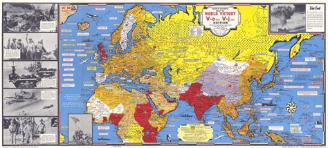 Buy Historic Map - Dated Events Map of World War II Victory, 1945 ...