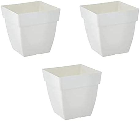 Kraft Seeds by 10CLUB Plastic Flower Pots - 4 Pcs (10 Inch, White ...