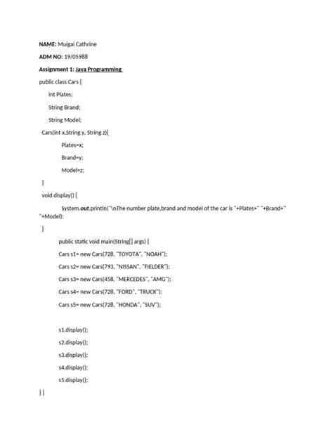 Image result for Java Assignment Template