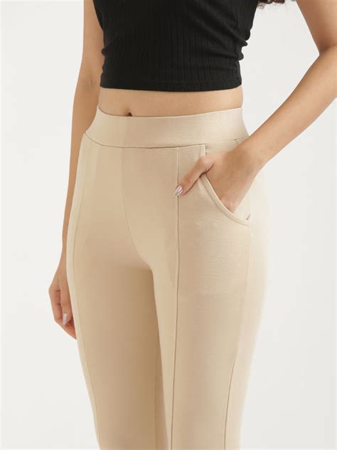 BEIGE 4-WAY STRETCHABLE PANTS – सादा / SAADAA