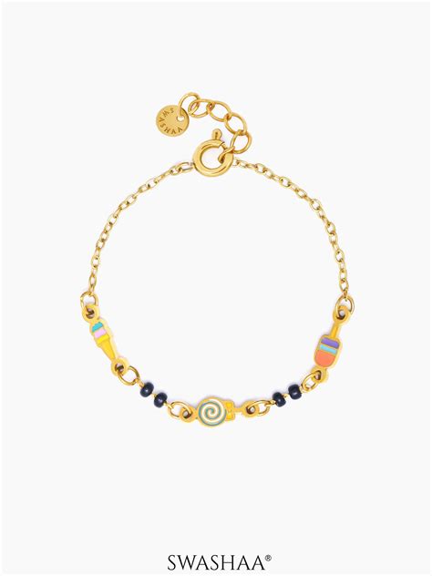 Buy Sugar Bliss 18K Gold Plated Kid's Nazariya Bracelet - Kid's ...