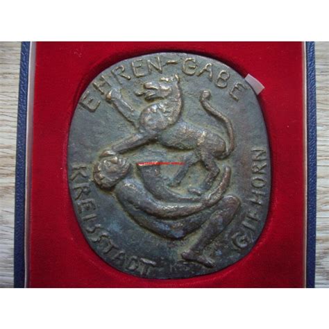 Ehrengabe (Ehrenplakette) der Stadt Gifhorn mit Verleihungsetui ...