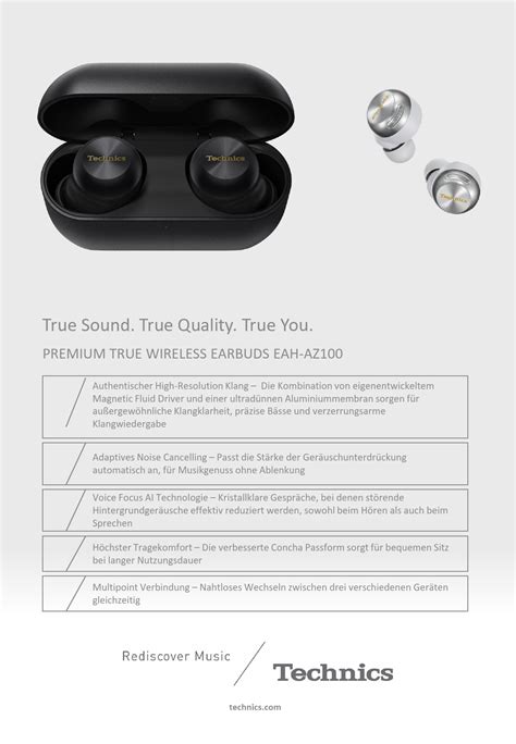 Technics EAH-AZ100 True Wireless Headphones Instruction Manual