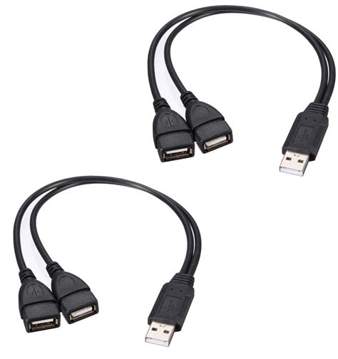USB Splitter,USB Charger Cable,USB A 2.0 Male to Dual USB Female Jack Y ...