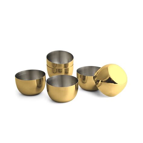 Buy Shri & Sam Majestic High Grade Stainless Steel Katori with Gold Pvd ...