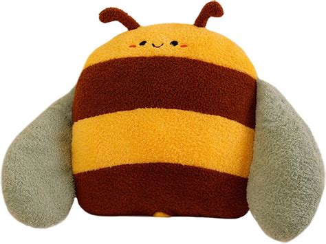 Buy ELAINREN Large Bumblebee Plush Bee Shape Back Cushion Cute Honeybee ...