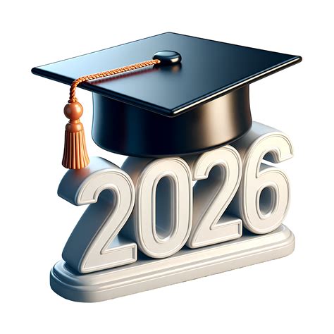 Graduation Cap on 2026 Year Symbol - Graduation Achievement and ...