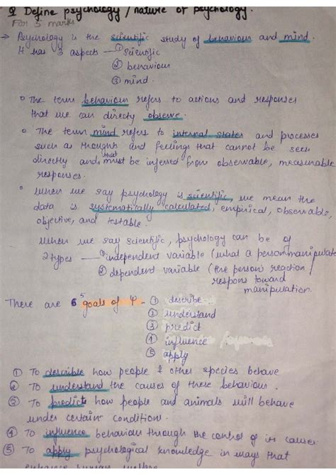 IOP UNIT 1 - Introduction to Psychology: Nature and Scope - Studocu