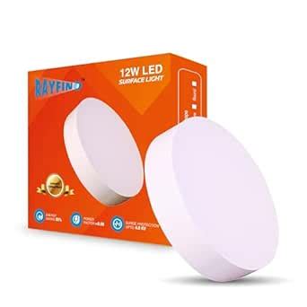 RAYFINO 12W Rimless Round LED Surface Panel | Cool White Light (6500K ...