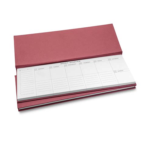Weekly Desk Planner - Burgundy – 7mm - Fine Paper Stationery